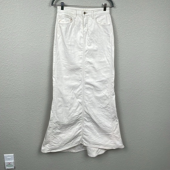 L’Agence Kailani Mermaid Skirt Denim Maxi Macadamia Cream DEFECT Sz 25 - Picture 3 of 13